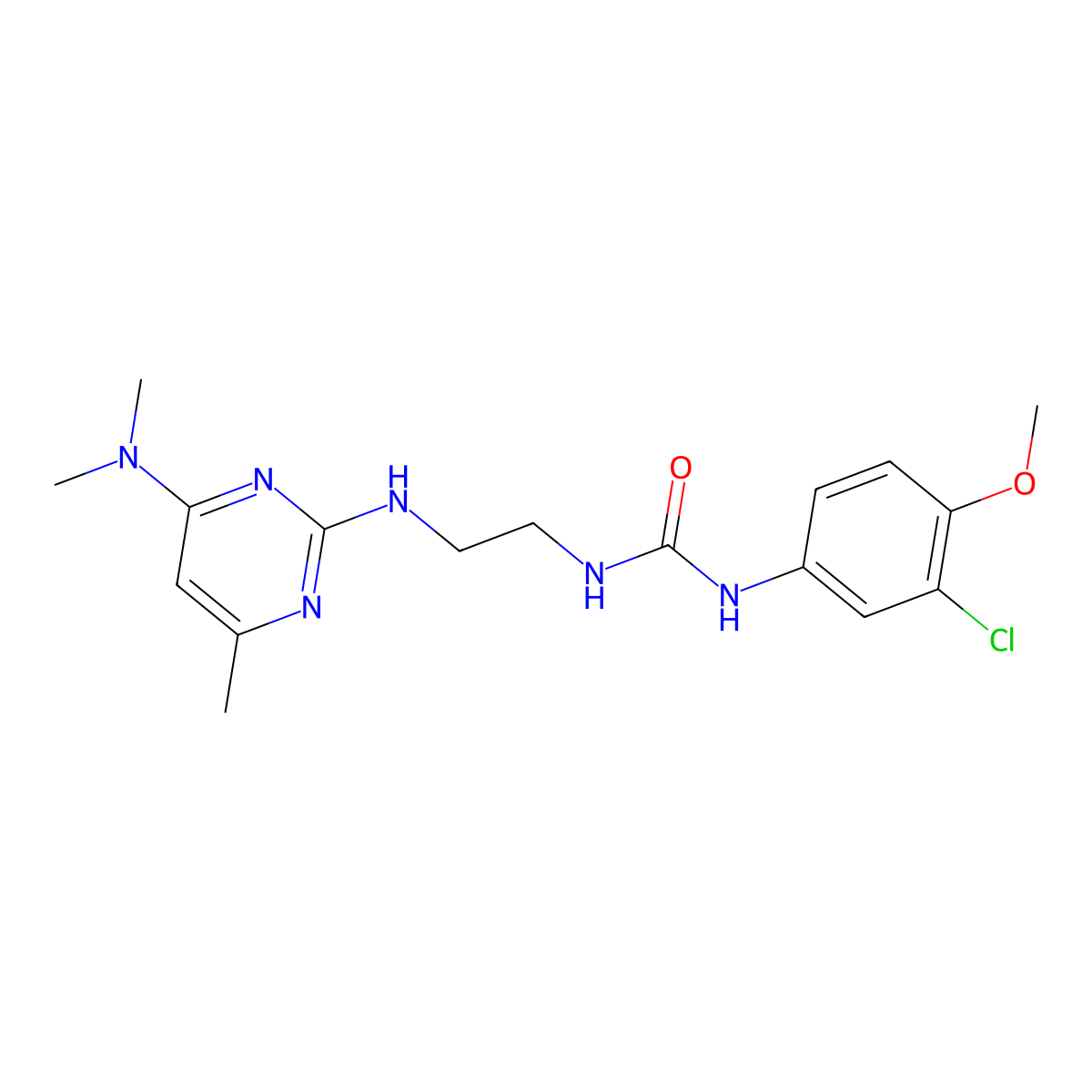 1-(3-Chloro-4-methoxyphenyl)-3-(2-{[4-(dimethylamino)-6-methylpyrimidin-2-yl]amino}ethyl)urea molecular structure, CAS 1207004-73-6