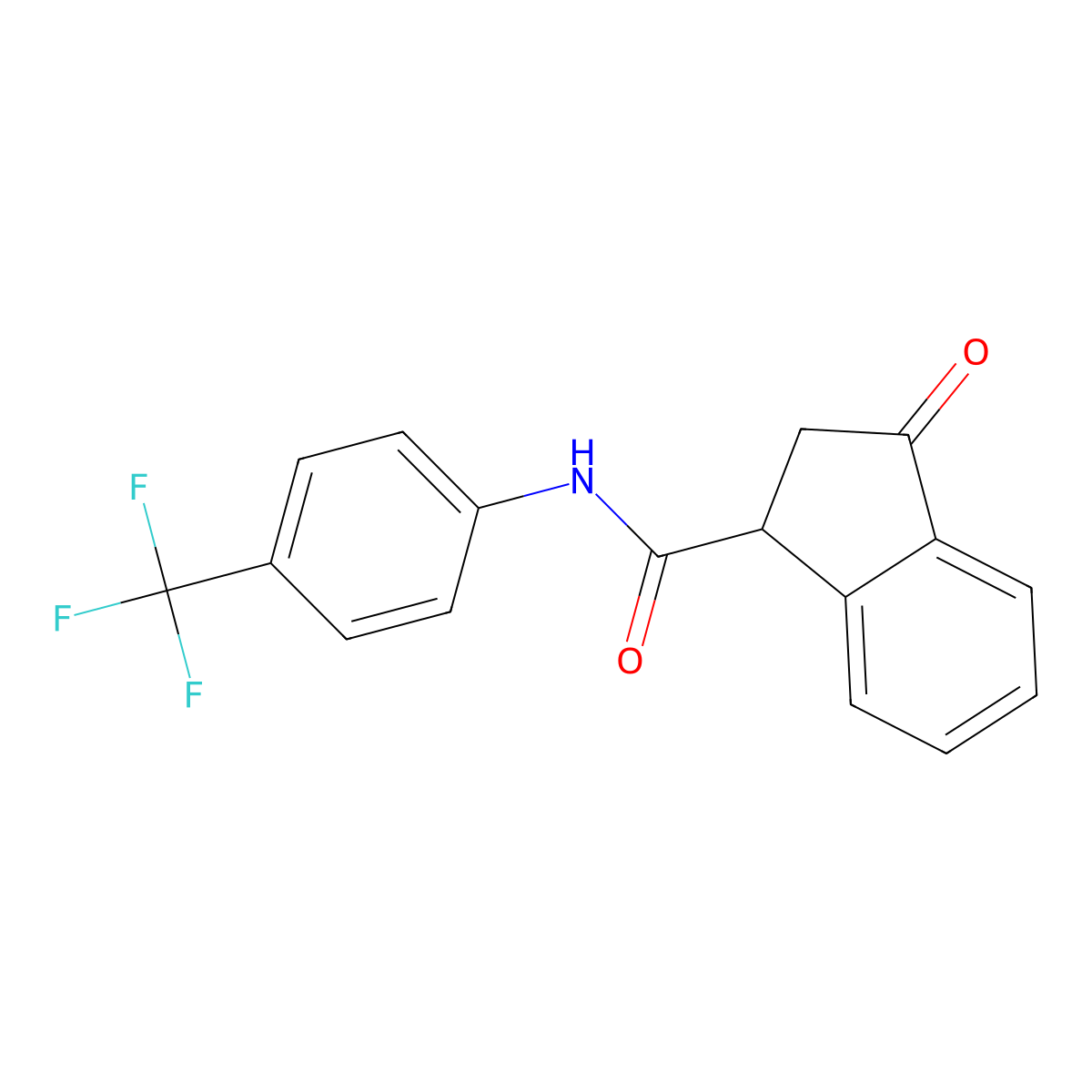 3-oxo-N-[4-(trifluoromethyl)phenyl]-2,3-dihydro-1H-indene-1-carboxamide molecular structure, CAS 1207004-76-9