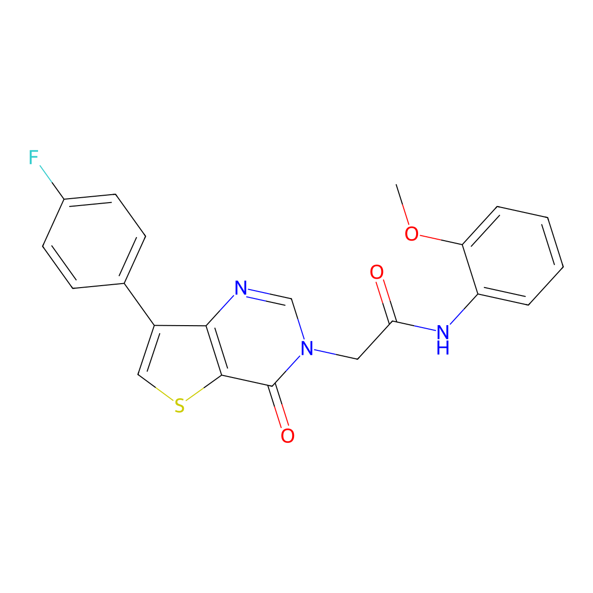 2-[7-(4-fluorophenyl)-4-oxothieno[3,2-d]pyrimidin-3(4H)-yl]-N-(2-methoxyphenyl)acetamide molecular structure, CAS 1207004-77-0