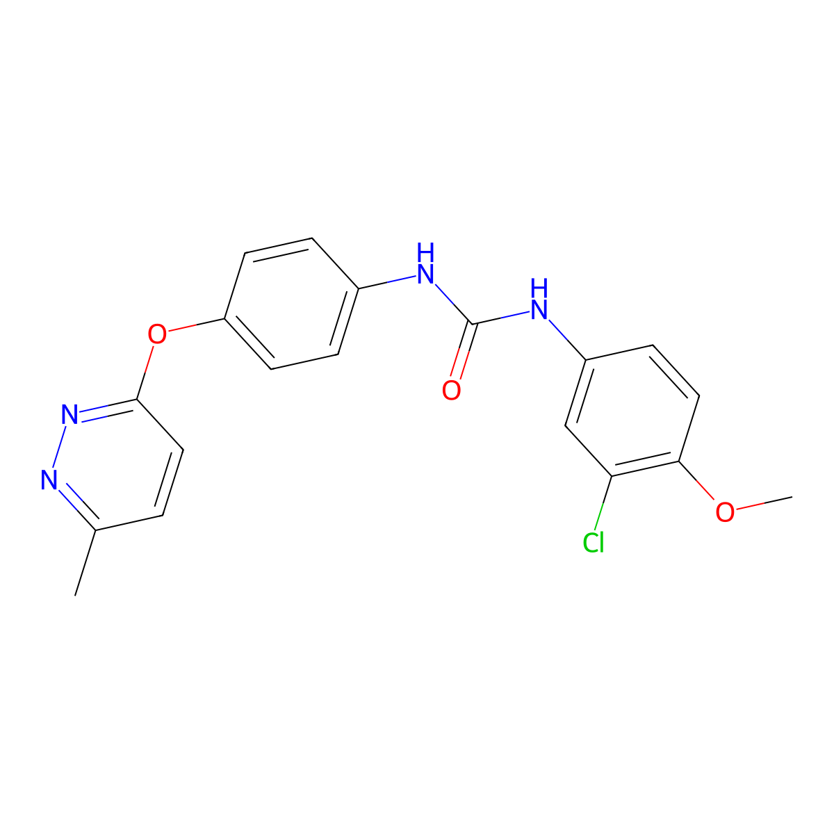 1-(3-Chloro-4-methoxyphenyl)-3-(4-((6-methylpyridazin-3-yl)oxy)phenyl)urea molecular structure, CAS 1207004-88-3
