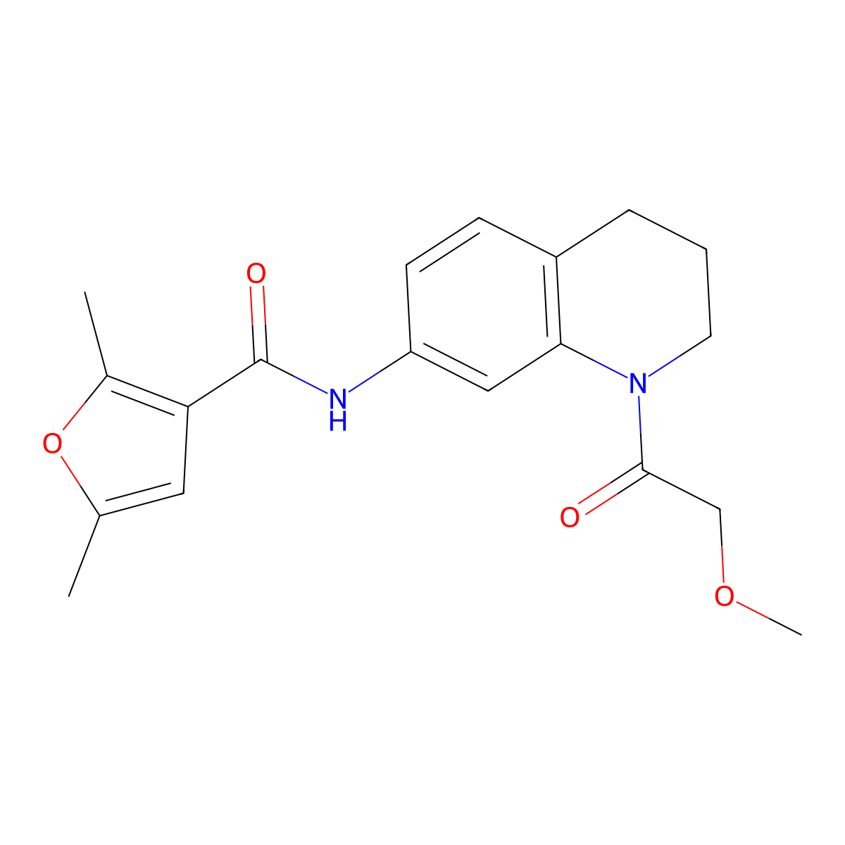 N-[1-(2-methoxyacetyl)-1,2,3,4-tetrahydroquinolin-7-yl]-2,5-dimethylfuran-3-carboxamide molecular structure, CAS 1207005-05-7