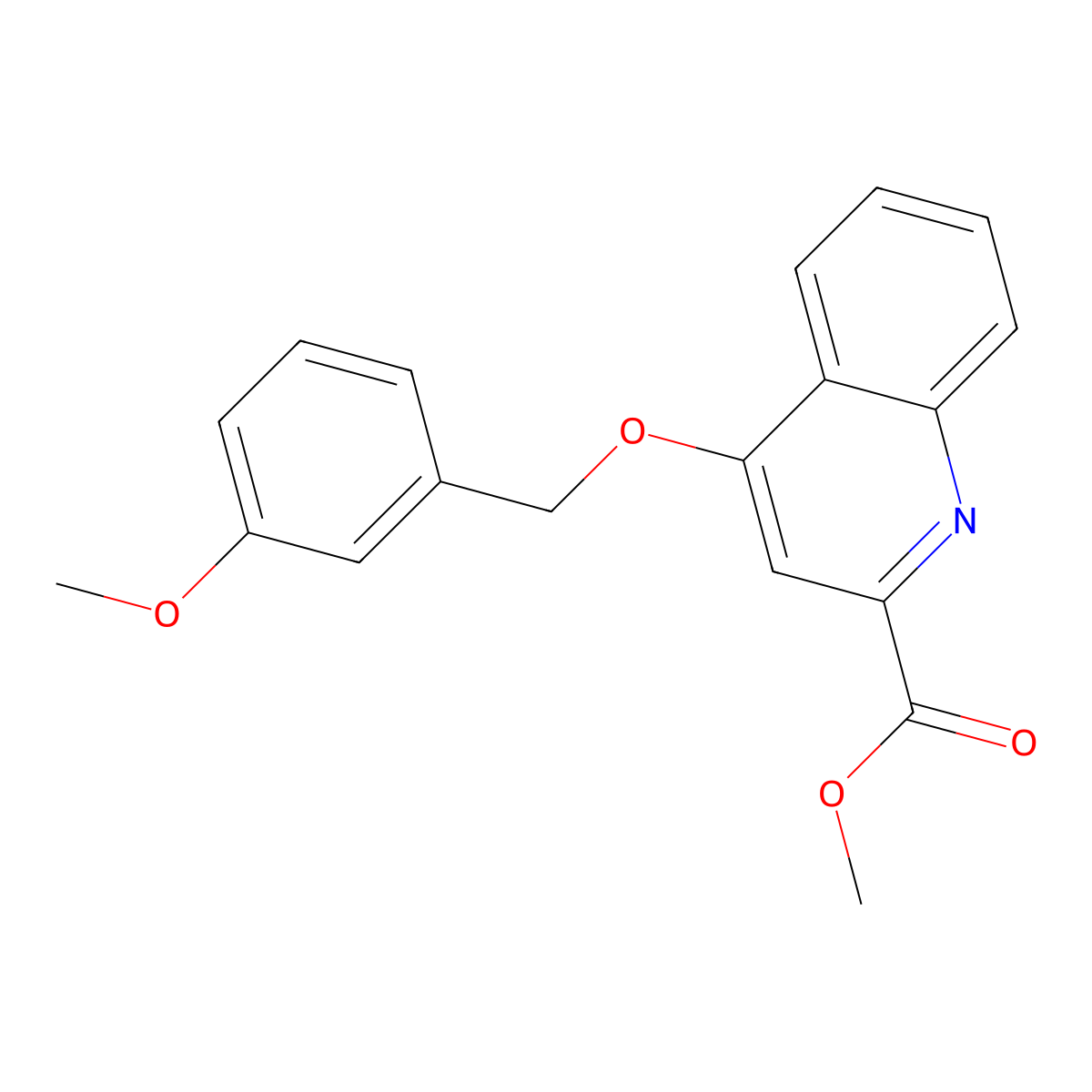 Methyl 4-[(3-methoxyphenyl)methoxy]quinoline-2-carboxylate molecular structure, CAS 1207005-15-9