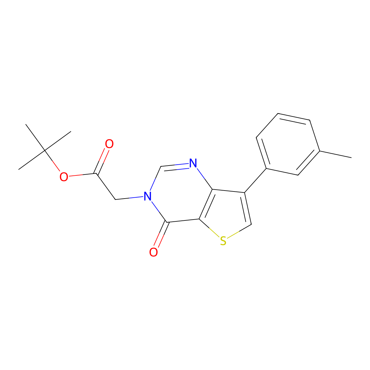 tert-butyl [7-(3-methylphenyl)-4-oxothieno[3,2-d]pyrimidin-3(4H)-yl]acetate molecular structure, CAS 1207005-21-7