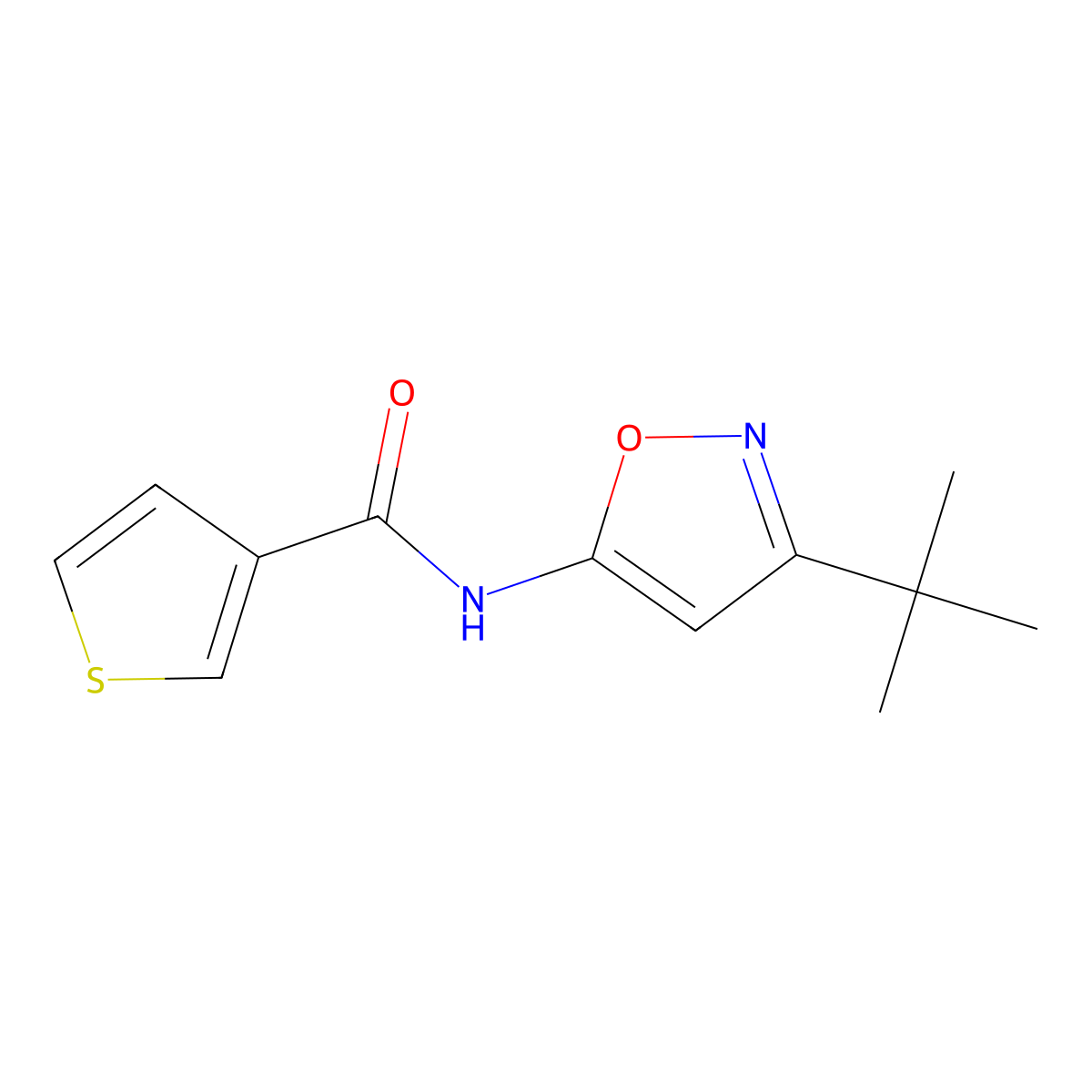 N-(3-(tert-butyl)isoxazol-5-yl)thiophene-3-carboxamide molecular structure, CAS 1207005-25-1