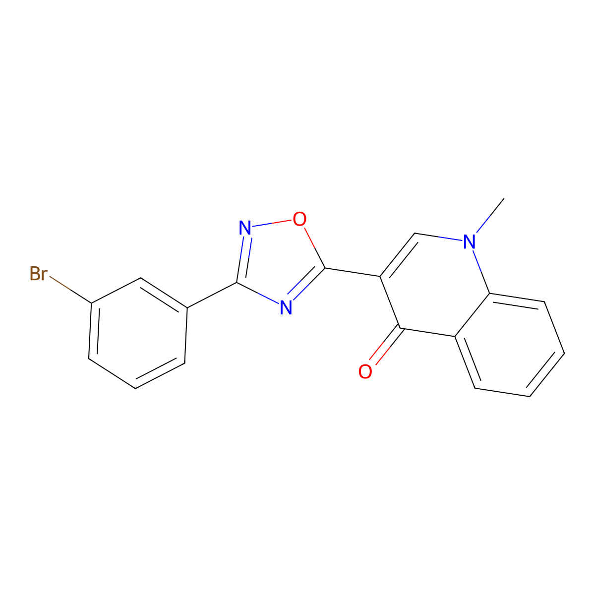 3-[3-(3-bromophenyl)-1,2,4-oxadiazol-5-yl]-1-methylquinolin-4(1H)-one molecular structure, CAS 1207005-29-5
