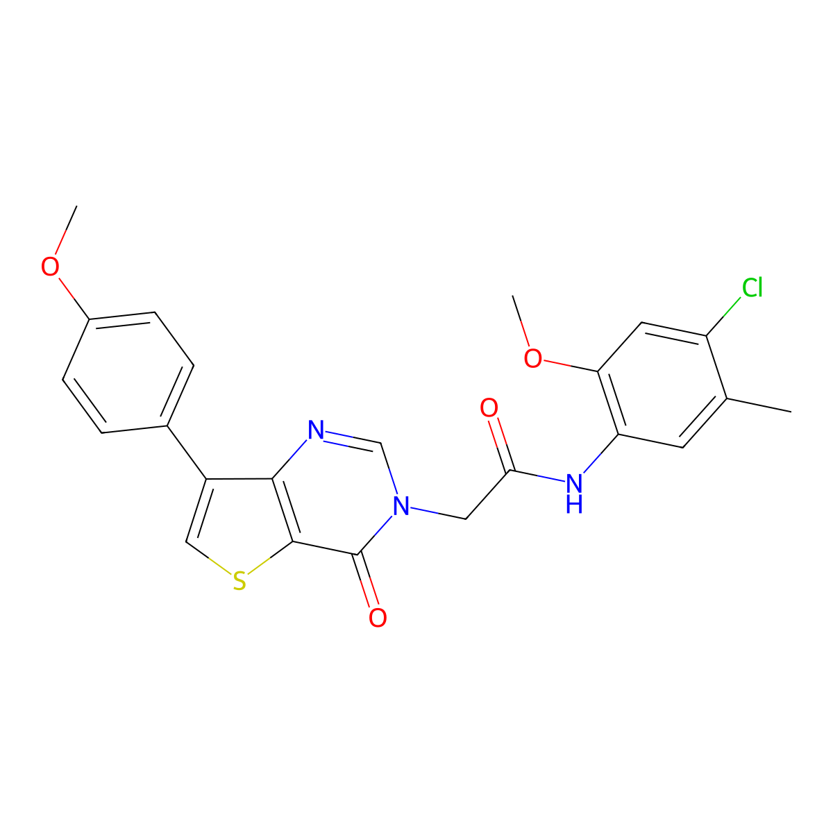 N-(4-chloro-2-methoxy-5-methylphenyl)-2-[7-(4-methoxyphenyl)-4-oxothieno[3,2-d]pyrimidin-3(4H)-yl]acetamide molecular structure, CAS 1207005-40-0