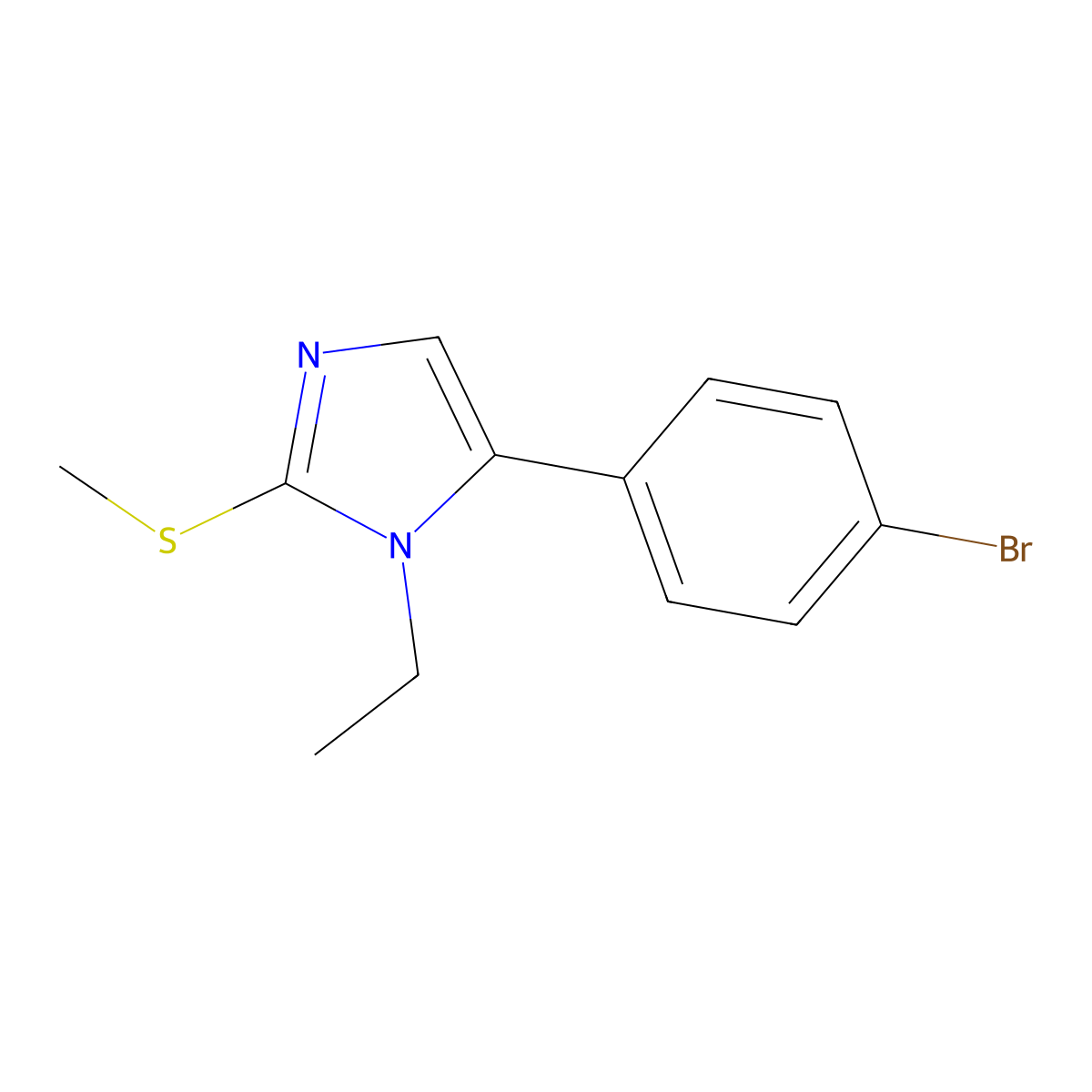 5-(4-bromophenyl)-1-ethyl-2-(methylthio)-1H-imidazole molecular structure, CAS 1207005-49-9