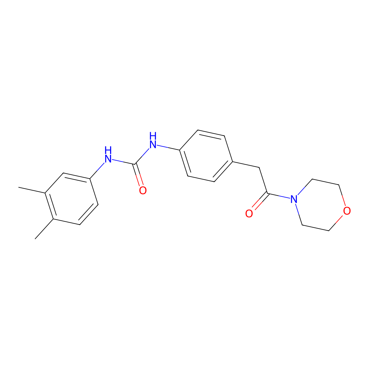 1-(3,4-Dimethylphenyl)-3-(4-(2-morpholino-2-oxoethyl)phenyl)urea molecular structure, CAS 1207005-57-9