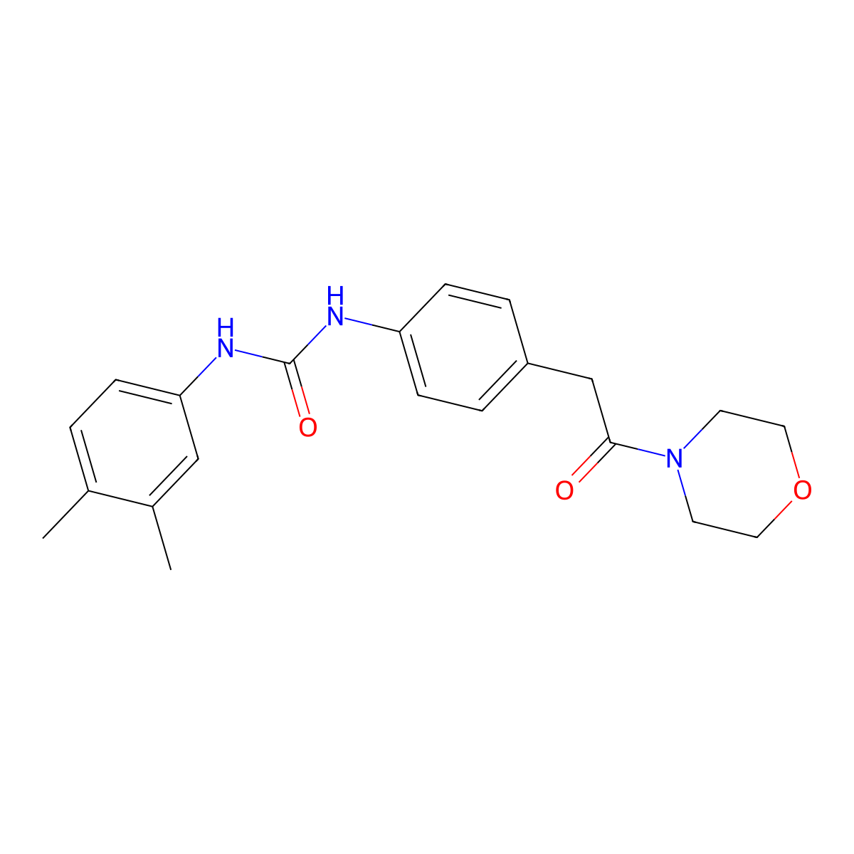 1-(3,4-Dimethylphenyl)-3-(4-(2-morpholino-2-oxoethyl)phenyl)urea molecular structure, CAS 1207005-57-9