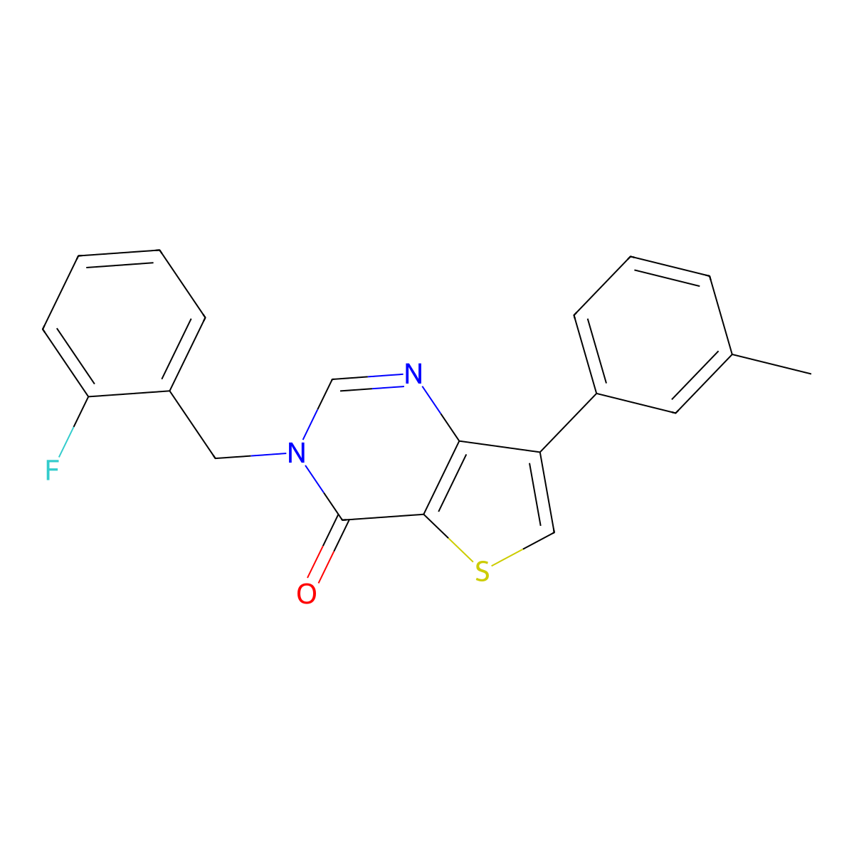 3-(2-fluorobenzyl)-7-(m-tolyl)thieno[3,2-d]pyrimidin-4(3H)-one molecular structure, CAS 1207005-61-5