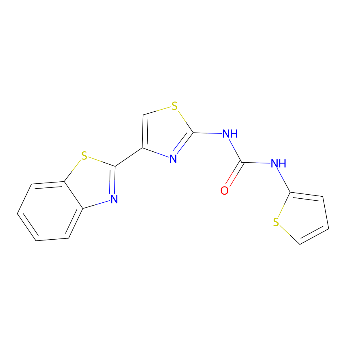 1-(4-(Benzo[d]thiazol-2-yl)thiazol-2-yl)-3-(thiophen-2-yl)urea molecular structure, CAS 1207005-62-6