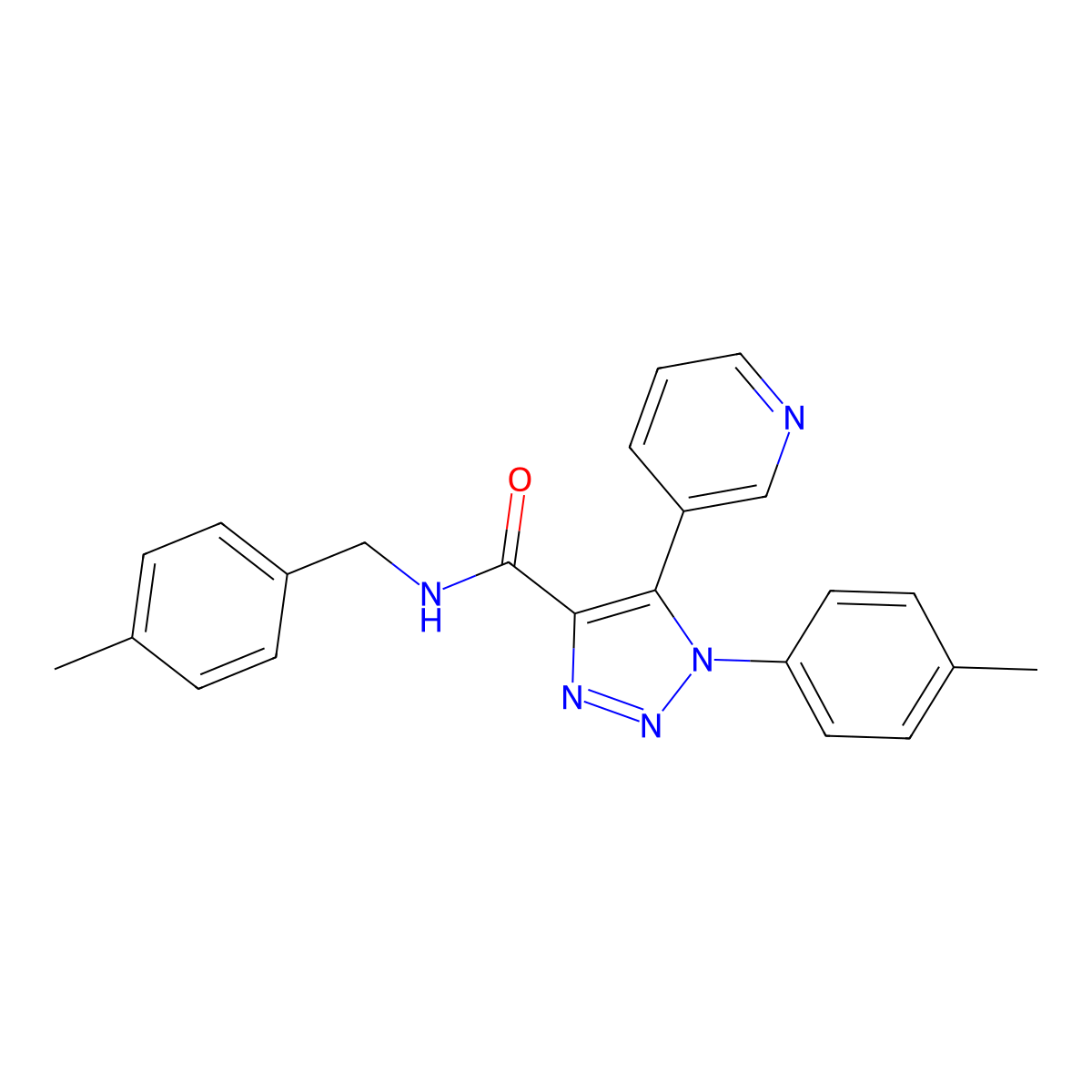 N-(4-methylbenzyl)-5-(pyridin-3-yl)-1-(p-tolyl)-1H-1,2,3-triazole-4-carboxamide molecular structure, CAS 1207005-64-8