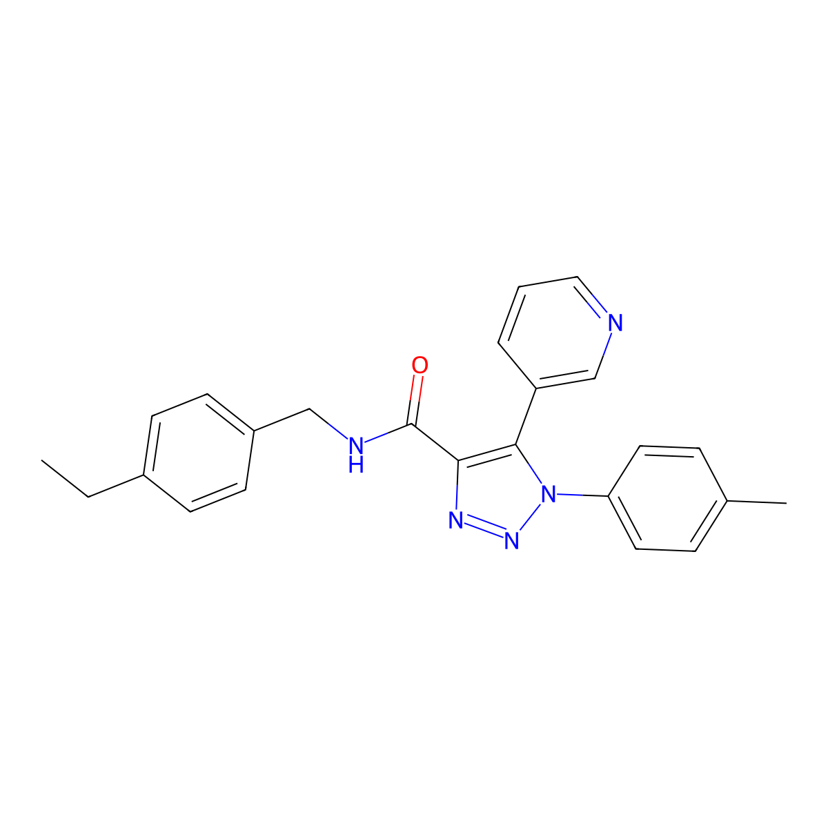N-[(4-ethylphenyl)methyl]-1-(4-methylphenyl)-5-(pyridin-3-yl)-1H-1,2,3-triazole-4-carboxamide molecular structure, CAS 1207005-78-4