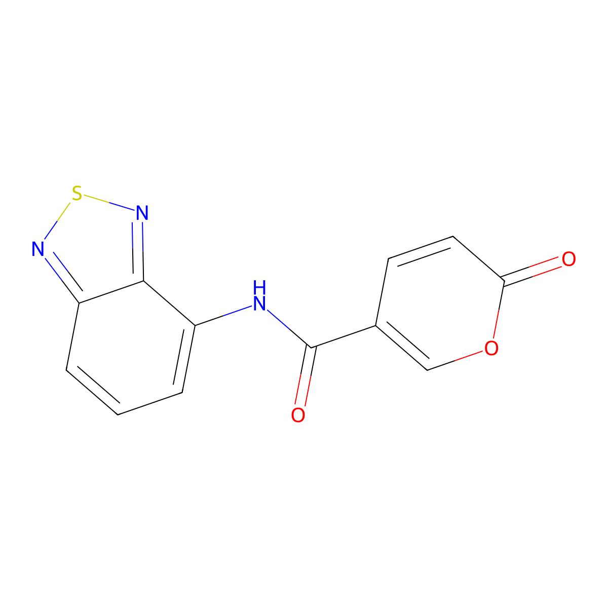 N-(benzo[c][1,2,5]thiadiazol-4-yl)-2-oxo-2H-pyran-5-carboxamide molecular structure, CAS 1207005-81-9