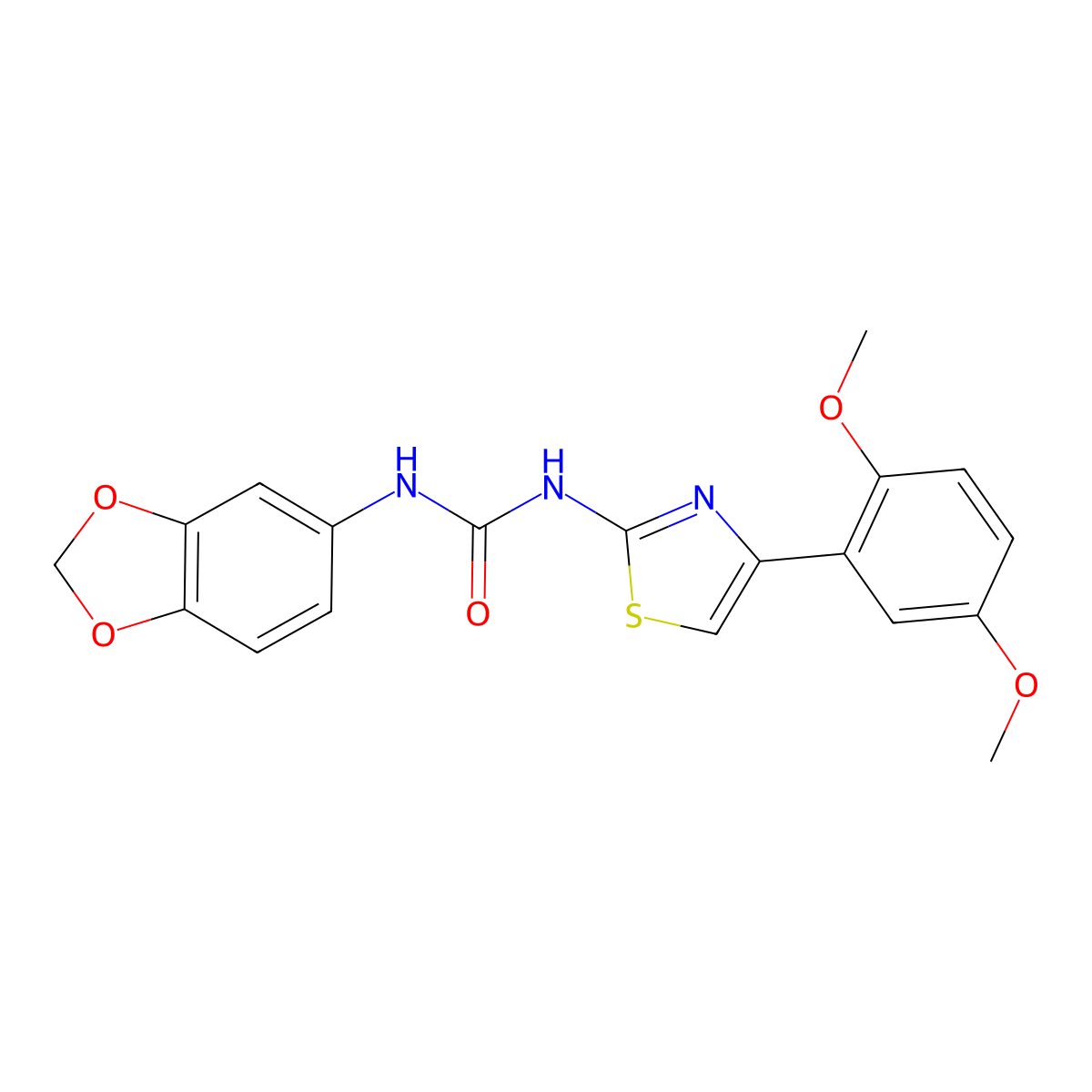 1-(Benzo[d][1,3]dioxol-5-yl)-3-(4-(2,5-dimethoxyphenyl)thiazol-2-yl)urea molecular structure, CAS 1207005-83-1