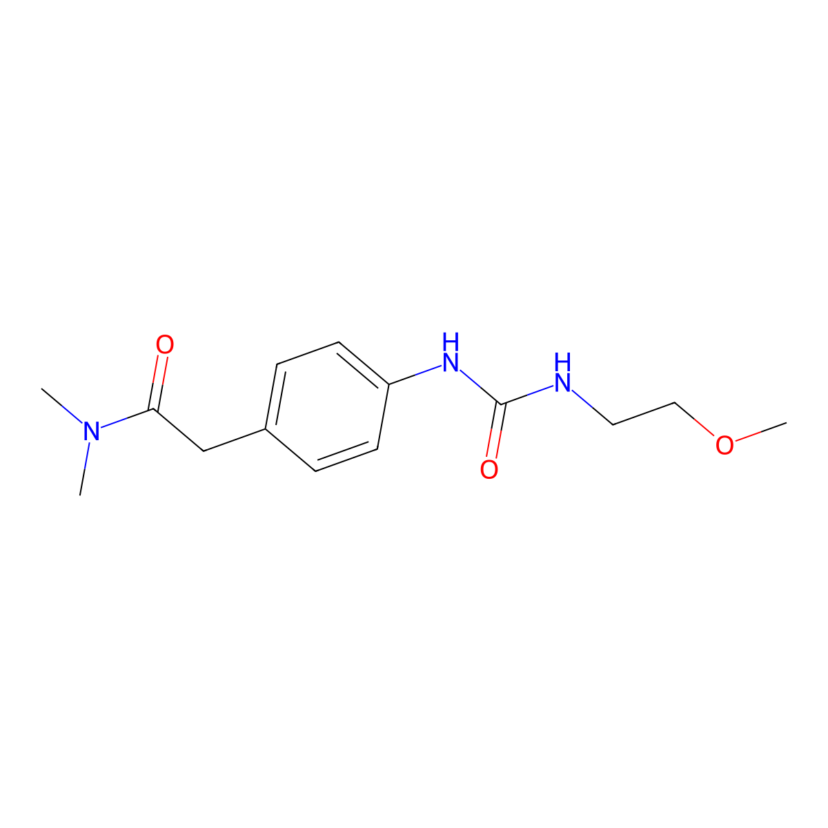 2-(4-(3-(2-methoxyethyl)ureido)phenyl)-N,N-dimethylacetamide molecular structure, CAS 1207005-85-3