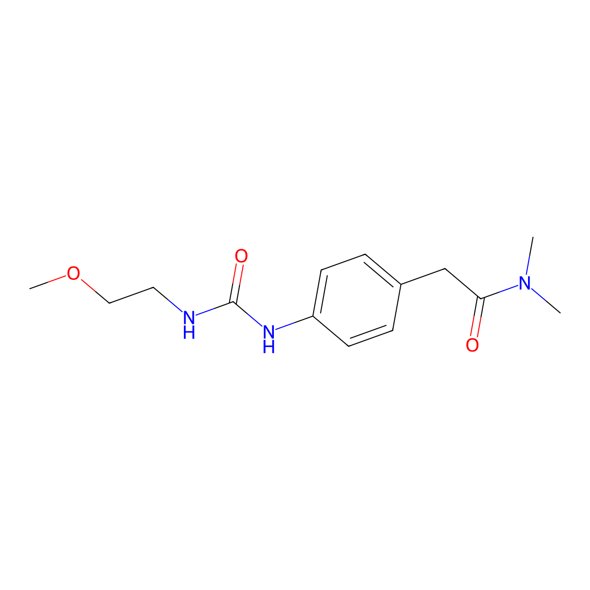 2-(4-(3-(2-methoxyethyl)ureido)phenyl)-N,N-dimethylacetamide molecular structure, CAS 1207005-85-3