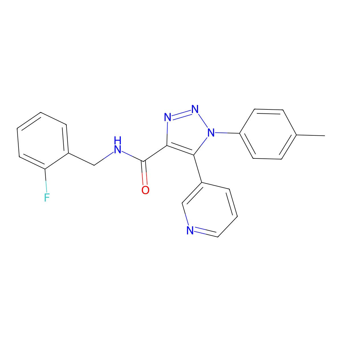 N-[(2-fluorophenyl)methyl]-1-(4-methylphenyl)-5-(pyridin-3-yl)-1H-1,2,3-triazole-4-carboxamide molecular structure, CAS 1207005-90-0