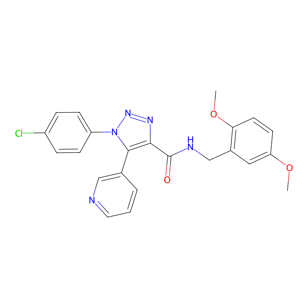 1-(4-chlorophenyl)-N-(2,5-dimethoxybenzyl)-5-(pyridin-3-yl)-1H-1,2,3-triazole-4-carboxamide molecular structure, CAS 1207006-03-8
