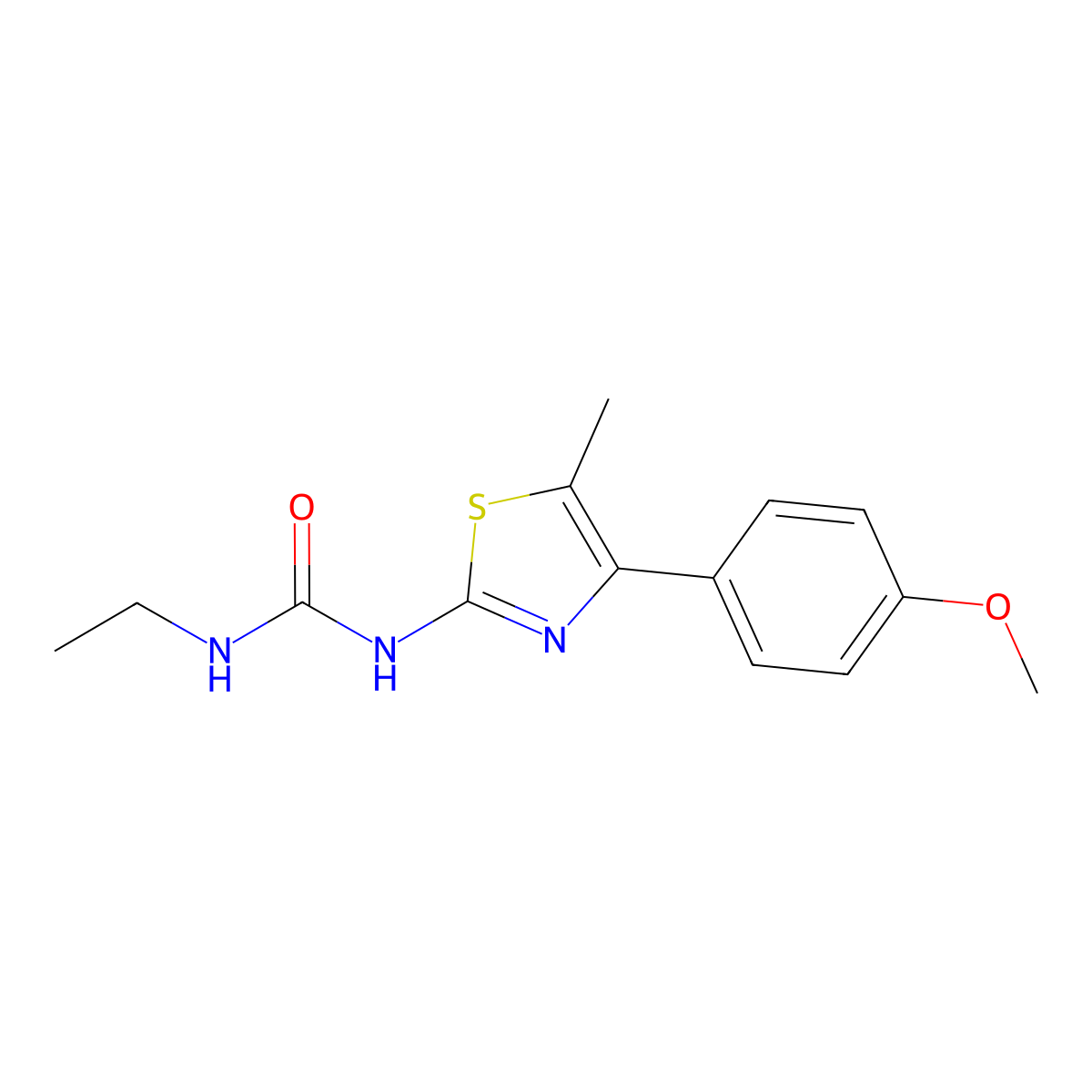 1-Ethyl-3-(4-(4-methoxyphenyl)-5-methylthiazol-2-yl)urea molecular structure, CAS 1207006-04-9