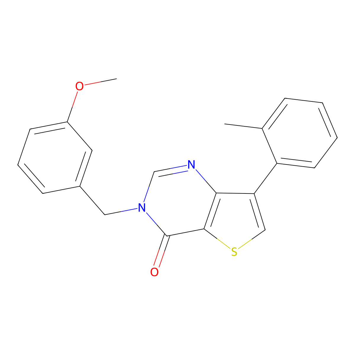 3-(3-methoxybenzyl)-7-(2-methylphenyl)thieno[3,2-d]pyrimidin-4(3H)-one molecular structure, CAS 1207006-12-9