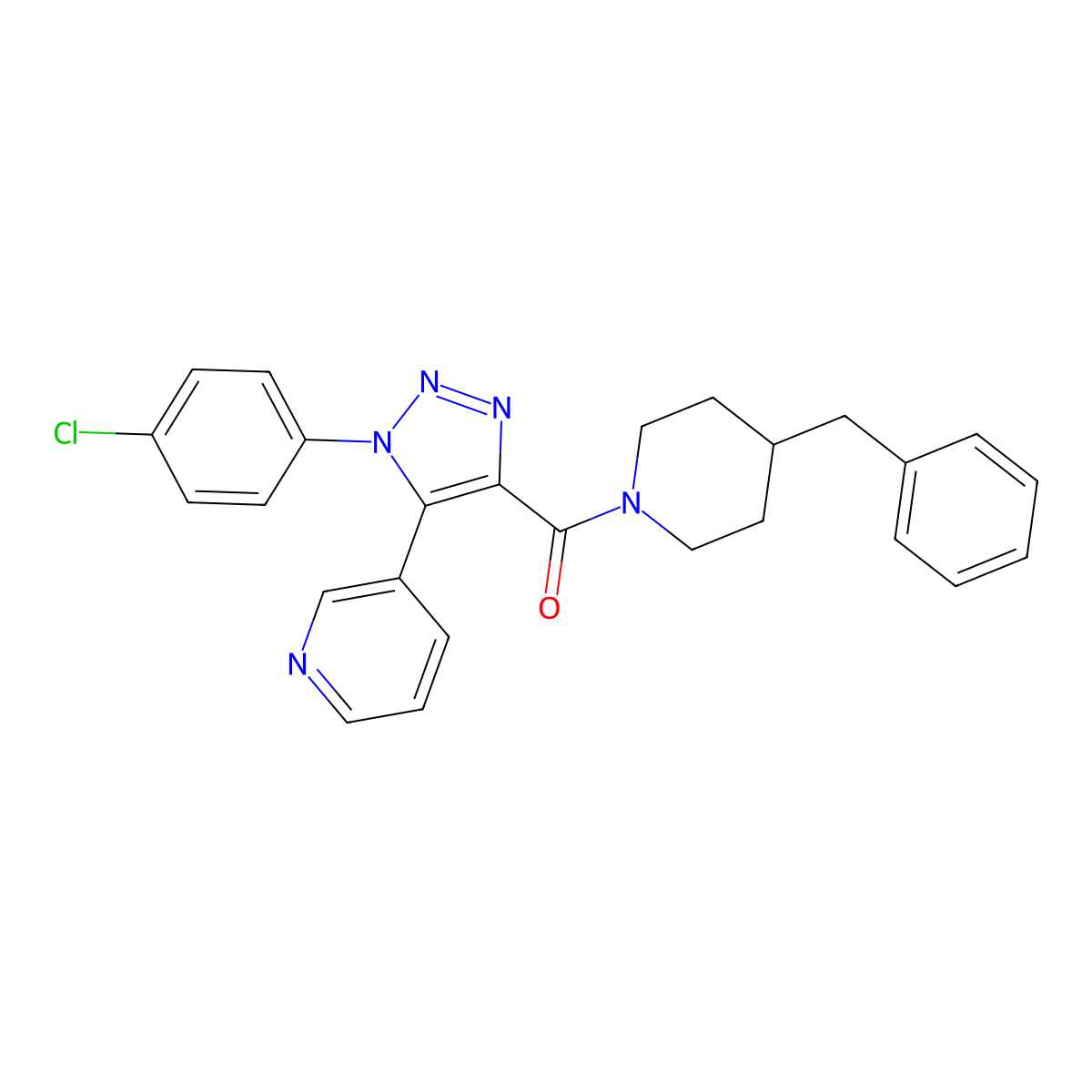 3-[4-(4-benzylpiperidine-1-carbonyl)-1-(4-chlorophenyl)-1H-1,2,3-triazol-5-yl]pyridine molecular structure, CAS 1207006-16-3