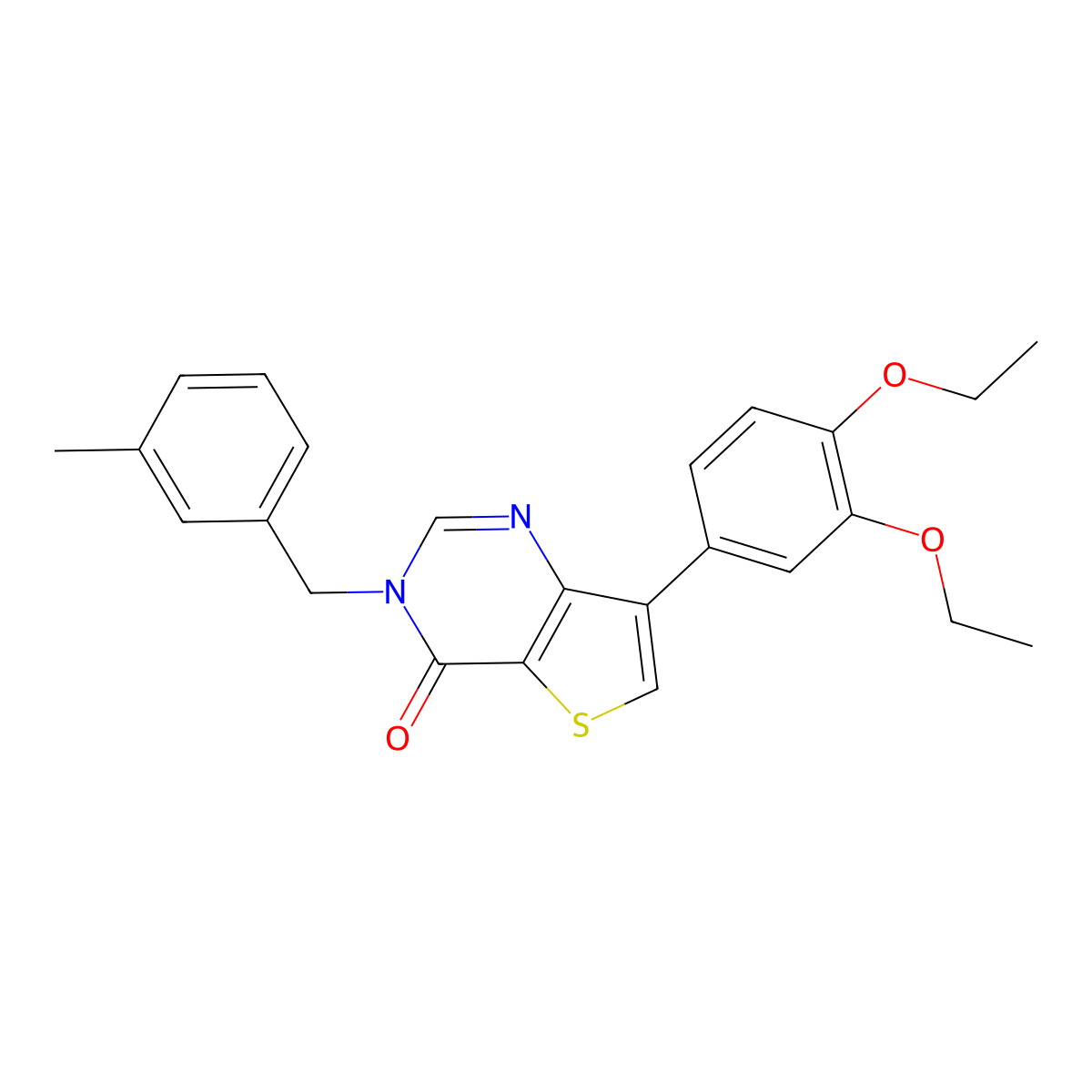 7-(3,4-diethoxyphenyl)-3-(3-methylbenzyl)thieno[3,2-d]pyrimidin-4(3H)-one molecular structure, CAS 1207006-17-4