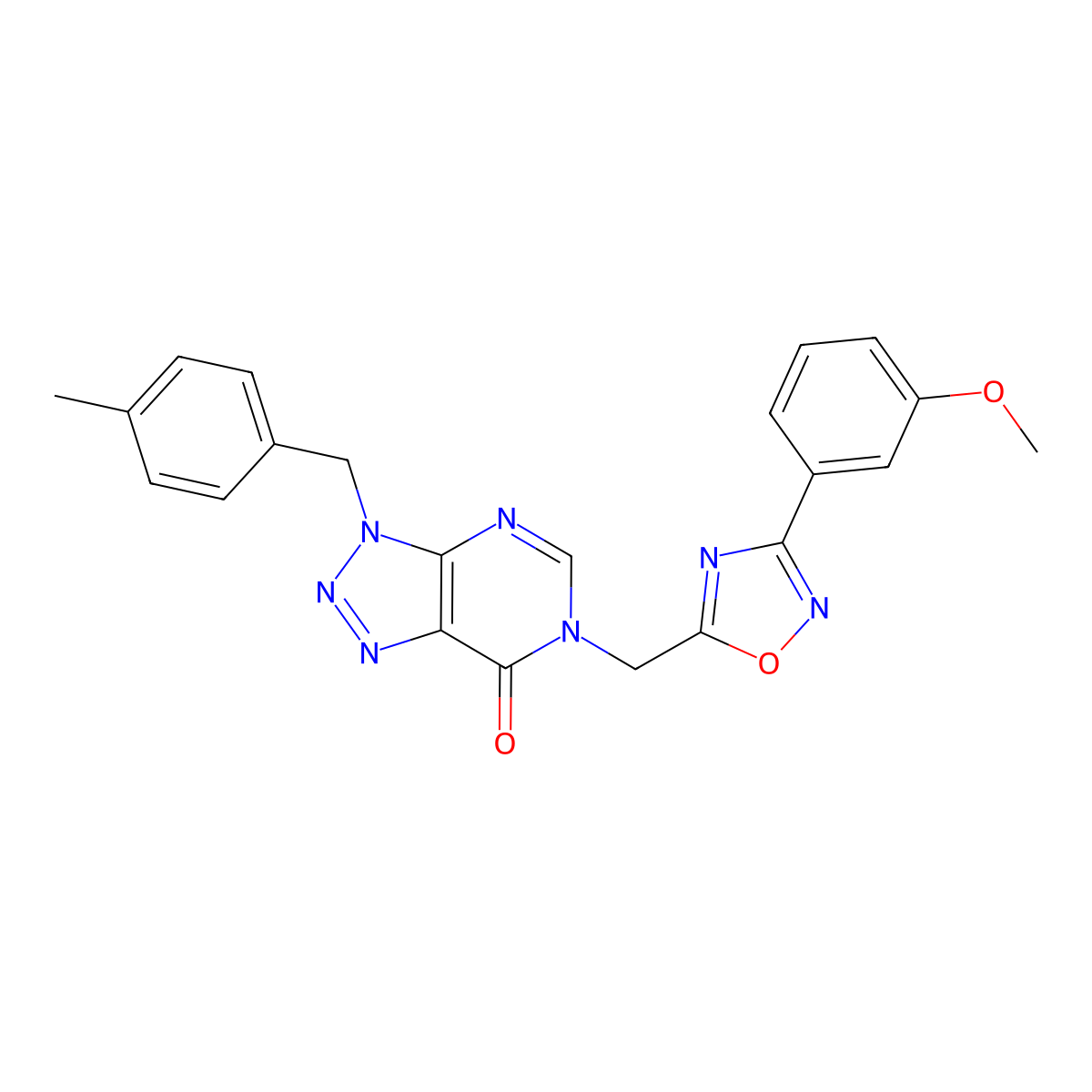 6-((3-(3-methoxyphenyl)-1,2,4-oxadiazol-5-yl)methyl)-3-(4-methylbenzyl)-3H-[1,2,3]triazolo[4,5-d]pyrimidin-7(6H)-one molecular structure, CAS 1207006-27-6