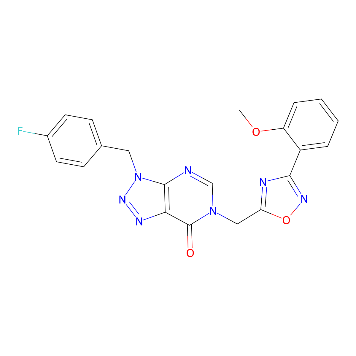 3-(4-fluorobenzyl)-6-((3-(2-methoxyphenyl)-1,2,4-oxadiazol-5-yl)methyl)-3H-[1,2,3]triazolo[4,5-d]pyrimidin-7(6H)-one molecular structure, CAS 1207006-32-3