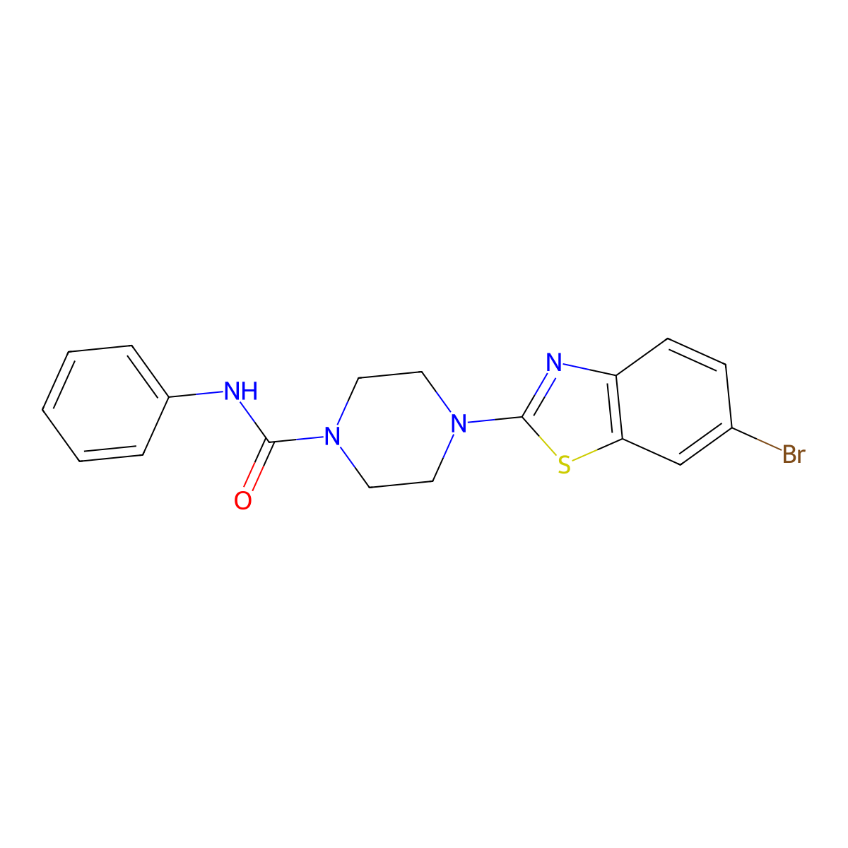 4-(6-bromobenzo[d]thiazol-2-yl)-N-phenylpiperazine-1-carboxamide molecular structure, CAS 1207006-35-6