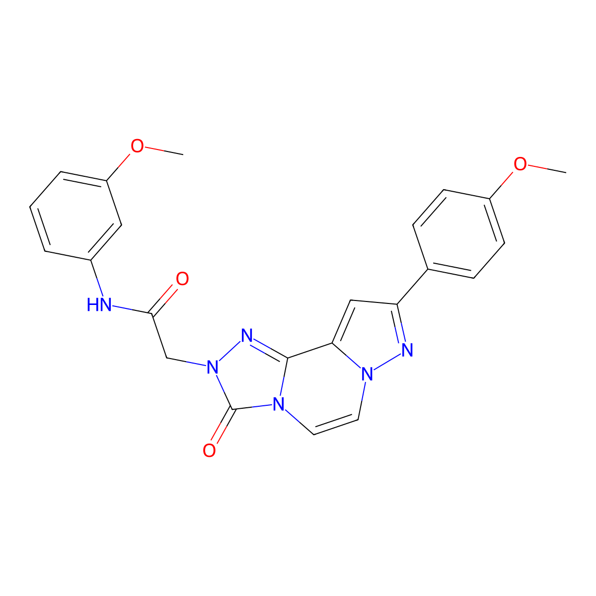 N-(3-methoxyphenyl)-2-[11-(4-methoxyphenyl)-5-oxo-3,4,6,9,10-pentaazatricyclo[7.3.0.0^{2,6}]dodeca-1(12),2,7,10-tetraen-4-yl]acetamide molecular structure, CAS 1207006-42-5