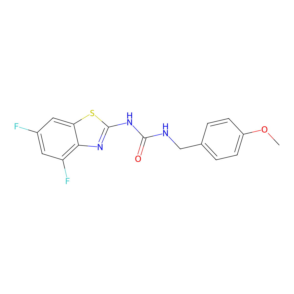 1-(4,6-Difluorobenzo[d]thiazol-2-yl)-3-(4-methoxybenzyl)urea molecular structure, CAS 1207006-49-2