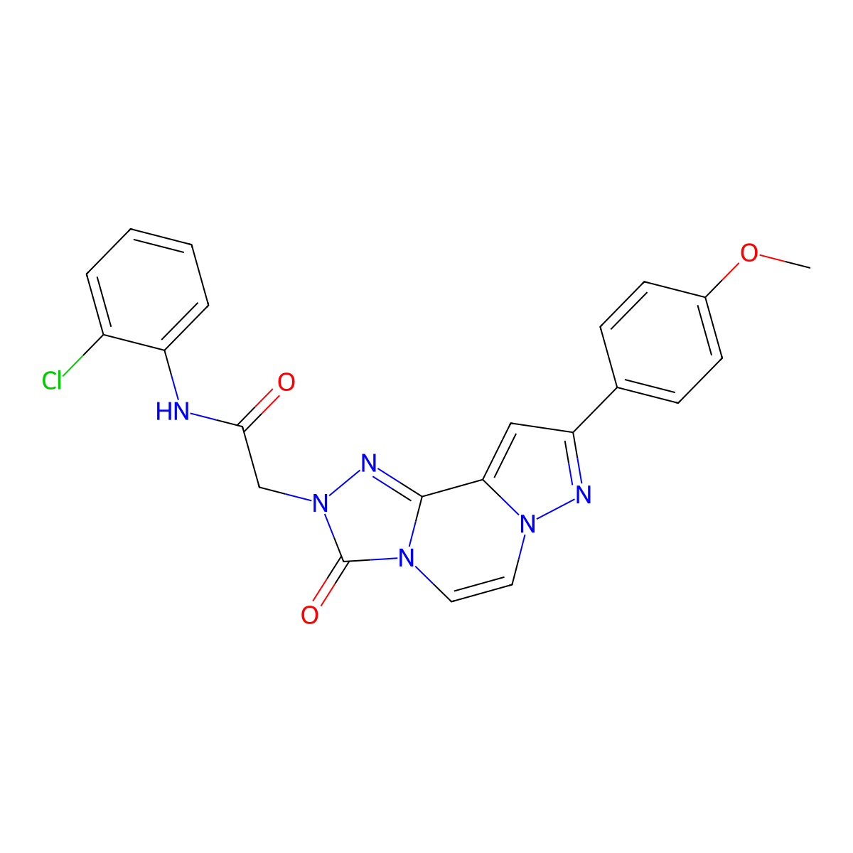 N-(2-chlorophenyl)-2-[11-(4-methoxyphenyl)-5-oxo-3,4,6,9,10-pentaazatricyclo[7.3.0.0^{2,6}]dodeca-1(12),2,7,10-tetraen-4-yl]acetamide molecular structure, CAS 1207006-51-6