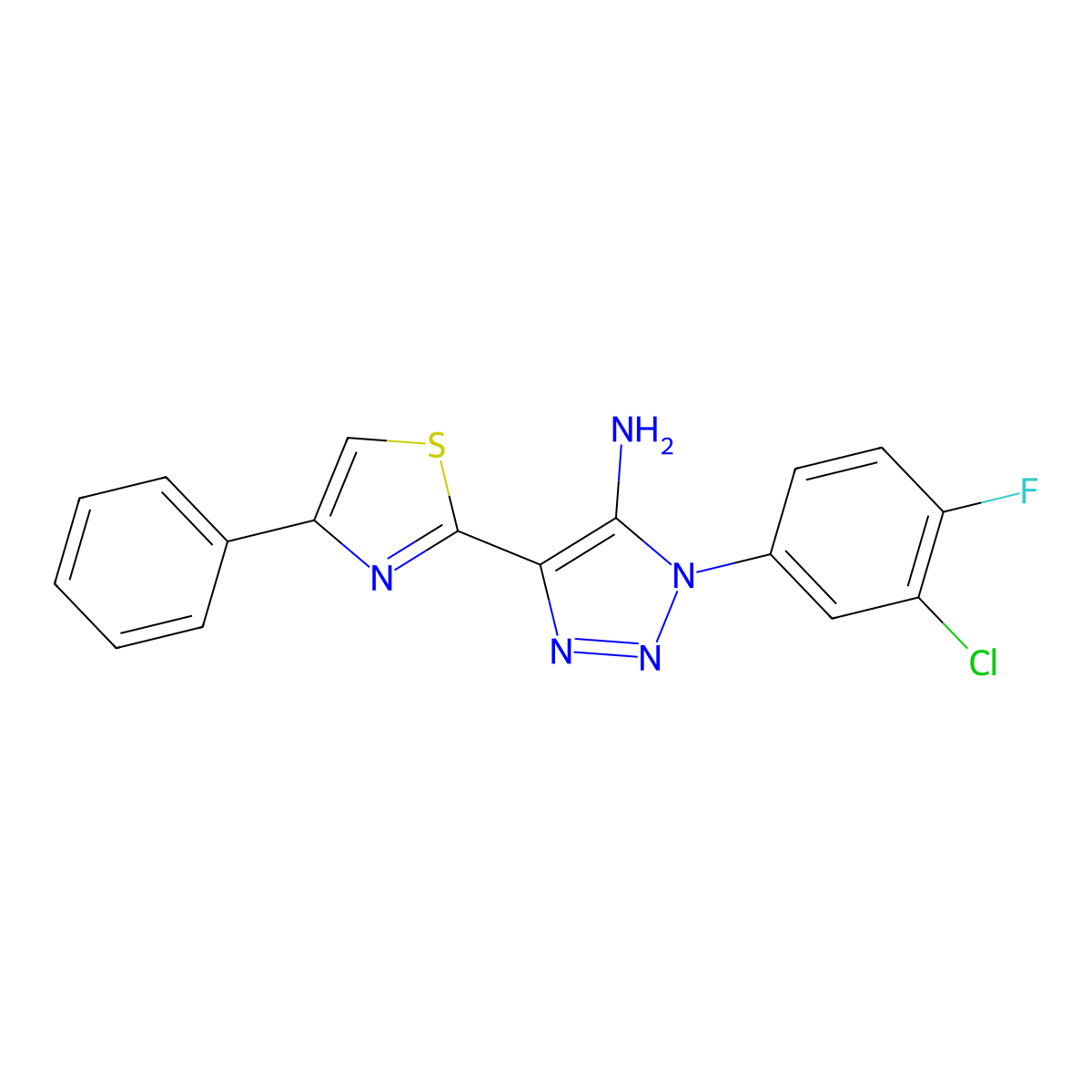 1-(3-chloro-4-fluorophenyl)-4-(4-phenyl-1,3-thiazol-2-yl)-1H-1,2,3-triazol-5-amine molecular structure, CAS 1207006-61-8