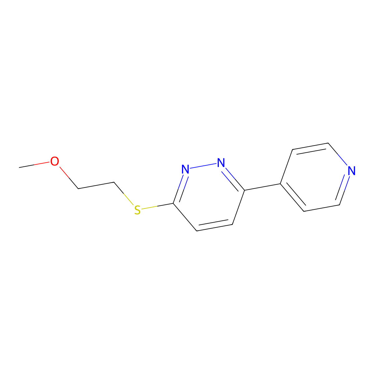 3-((2-Methoxyethyl)thio)-6-(pyridin-4-yl)pyridazine molecular structure, CAS 1207006-66-3