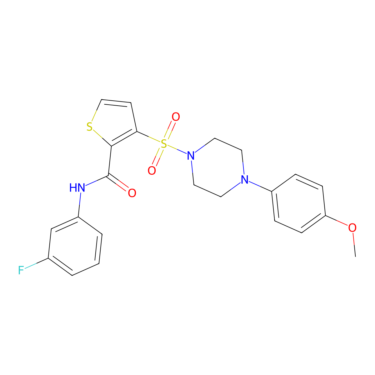 N-(3-fluorophenyl)-3-{[4-(4-methoxyphenyl)piperazin-1-yl]sulfonyl}thiophene-2-carboxamide molecular structure, CAS 1207006-84-5
