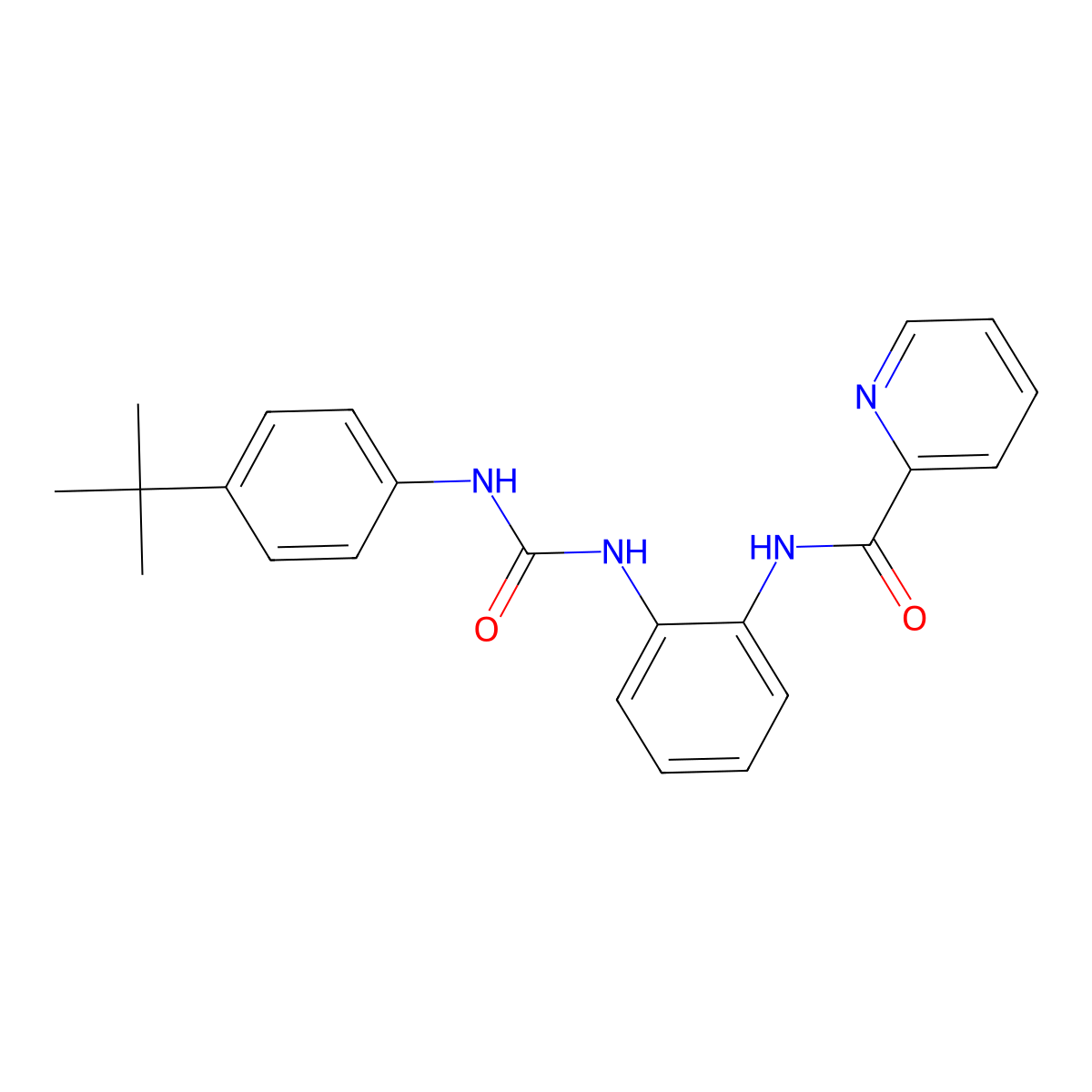 N-(2-(3-(4-(tert-butyl)phenyl)ureido)phenyl)picolinamide molecular structure, CAS 1207006-85-6