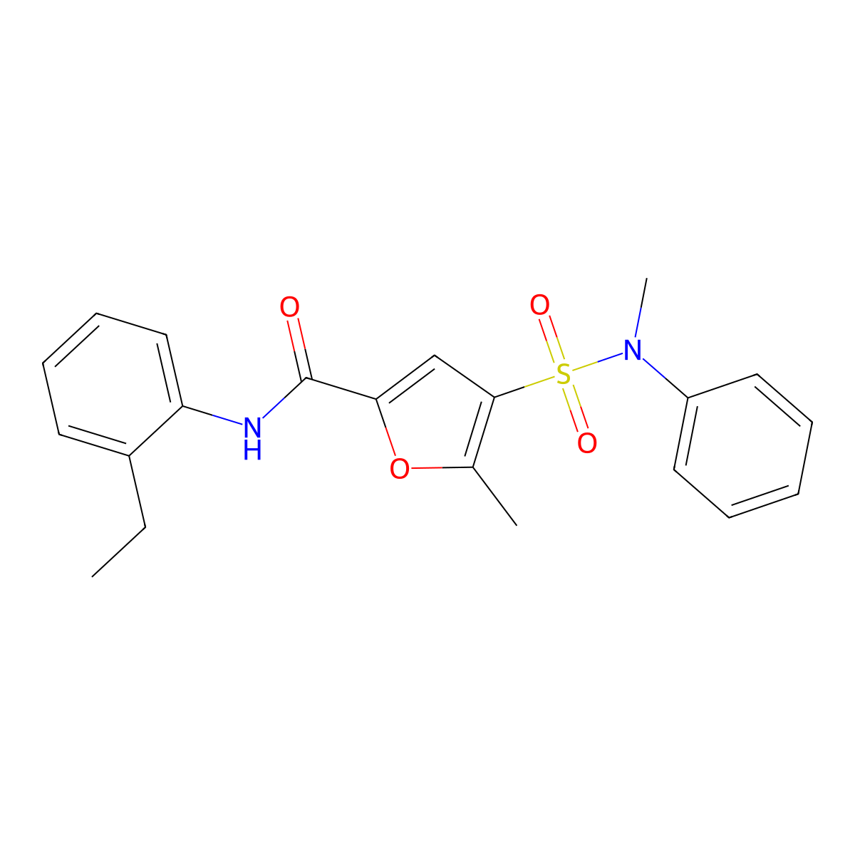 N-(2-ethylphenyl)-5-methyl-4-[methyl(phenyl)sulfamoyl]furan-2-carboxamide molecular structure, CAS 1207007-02-0