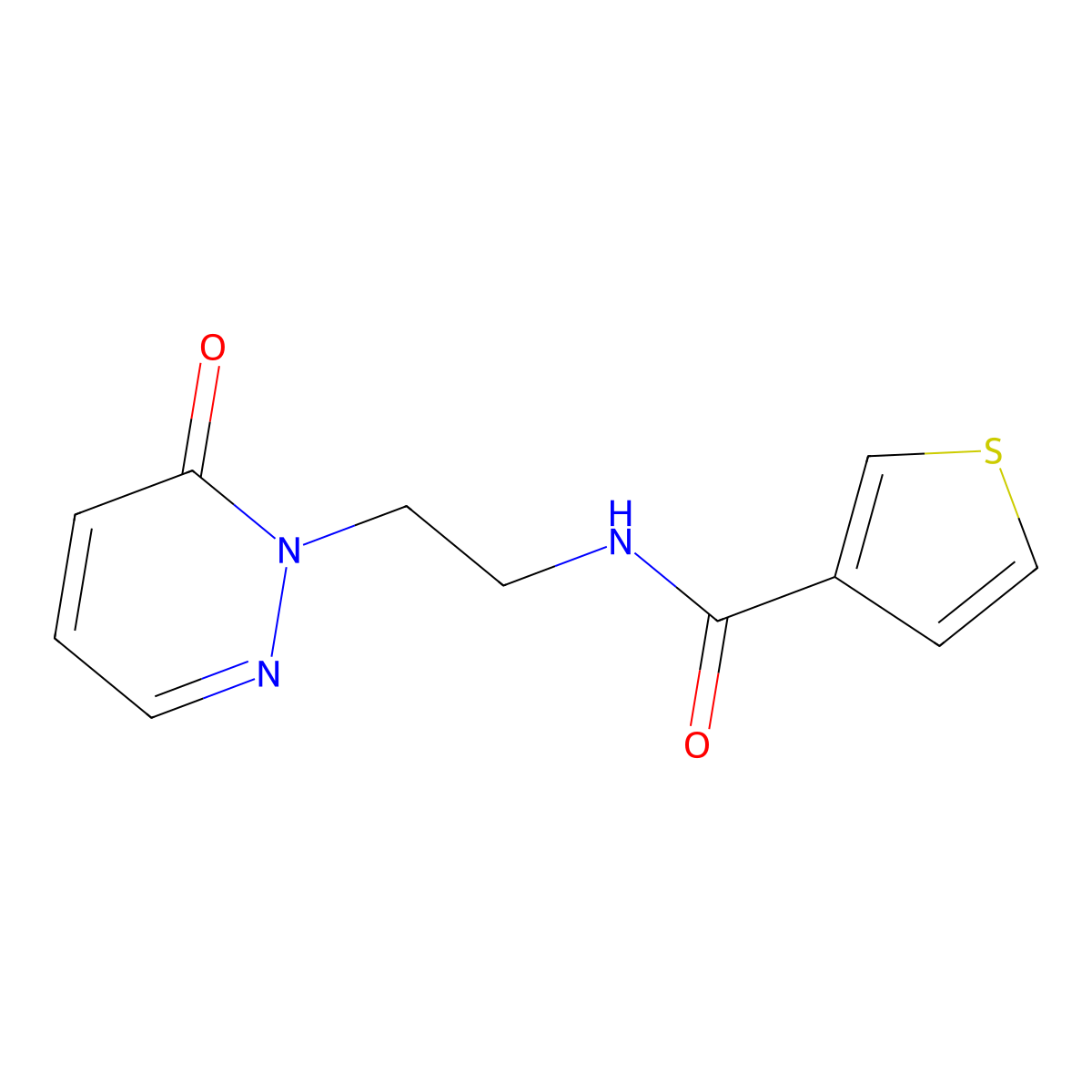 N-(2-(6-oxopyridazin-1(6H)-yl)ethyl)thiophene-3-carboxamide molecular structure, CAS 1207007-05-3