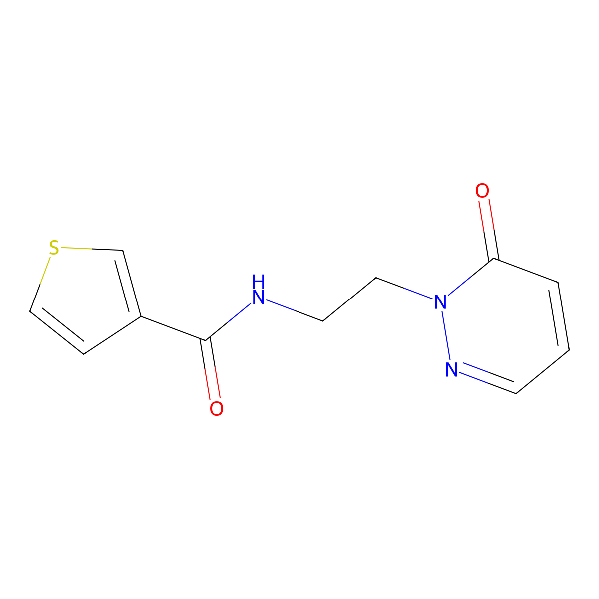N-(2-(6-oxopyridazin-1(6H)-yl)ethyl)thiophene-3-carboxamide molecular structure, CAS 1207007-05-3