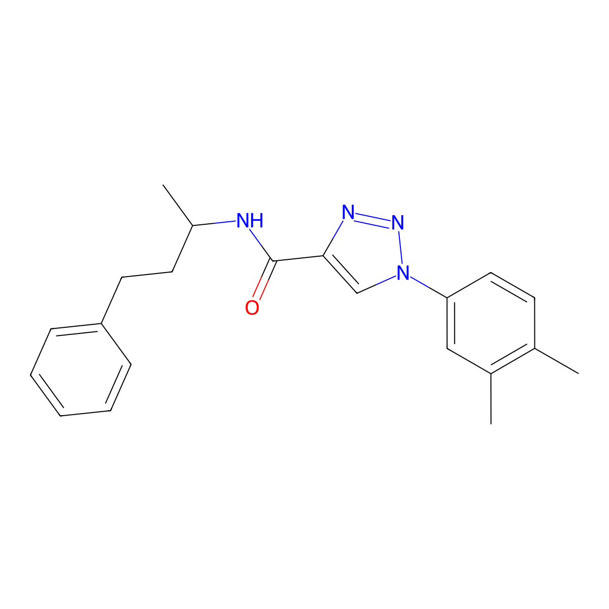 1-(3,4-dimethylphenyl)-N-(4-phenylbutan-2-yl)-1H-1,2,3-triazole-4-carboxamide molecular structure, CAS 1207007-07-5