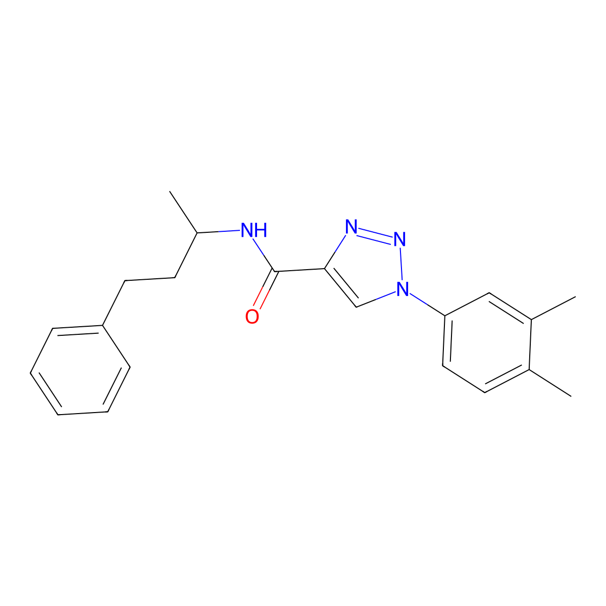 1-(3,4-dimethylphenyl)-N-(4-phenylbutan-2-yl)-1H-1,2,3-triazole-4-carboxamide molecular structure, CAS 1207007-07-5