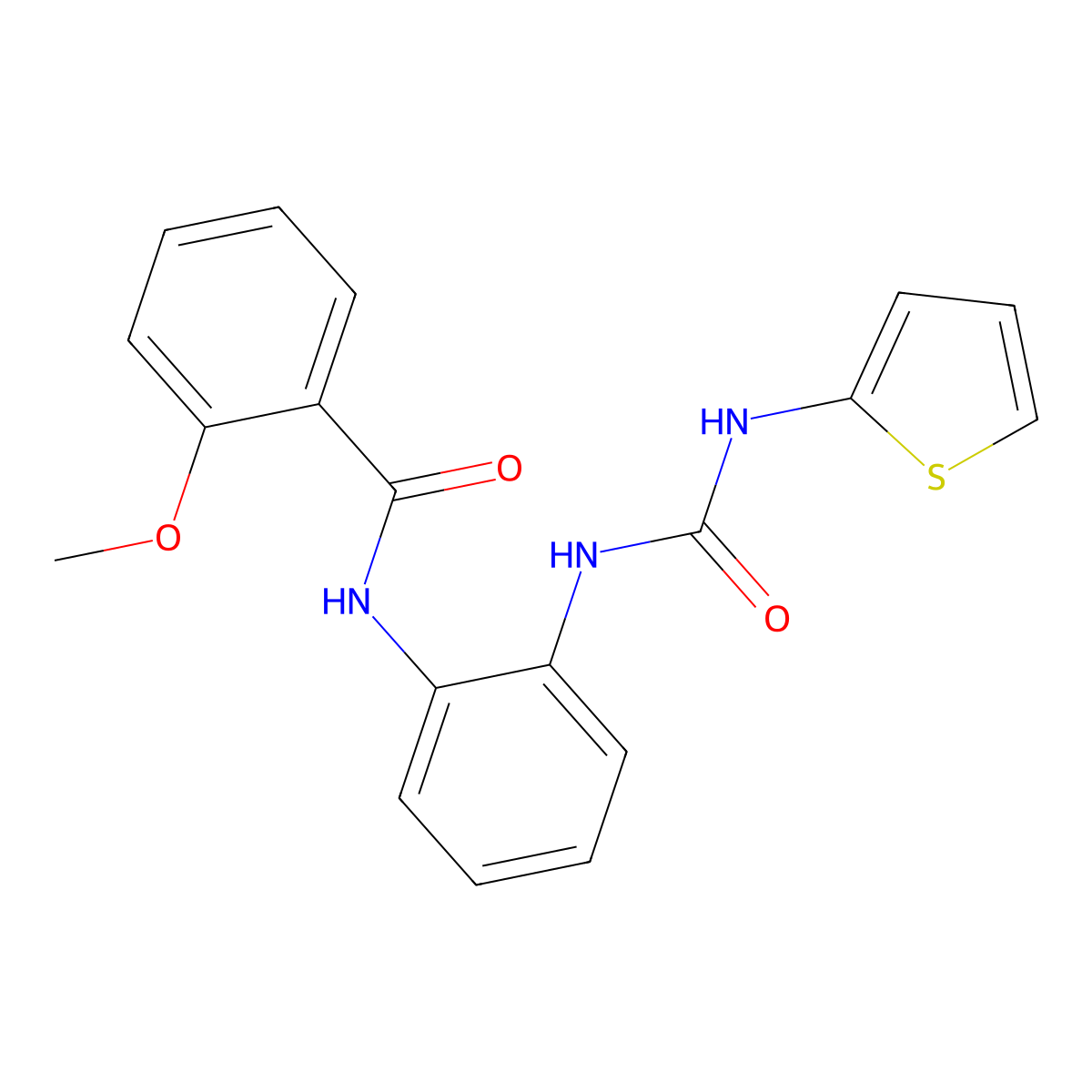 2-methoxy-N-(2-(3-(thiophen-2-yl)ureido)phenyl)benzamide molecular structure, CAS 1207007-11-1