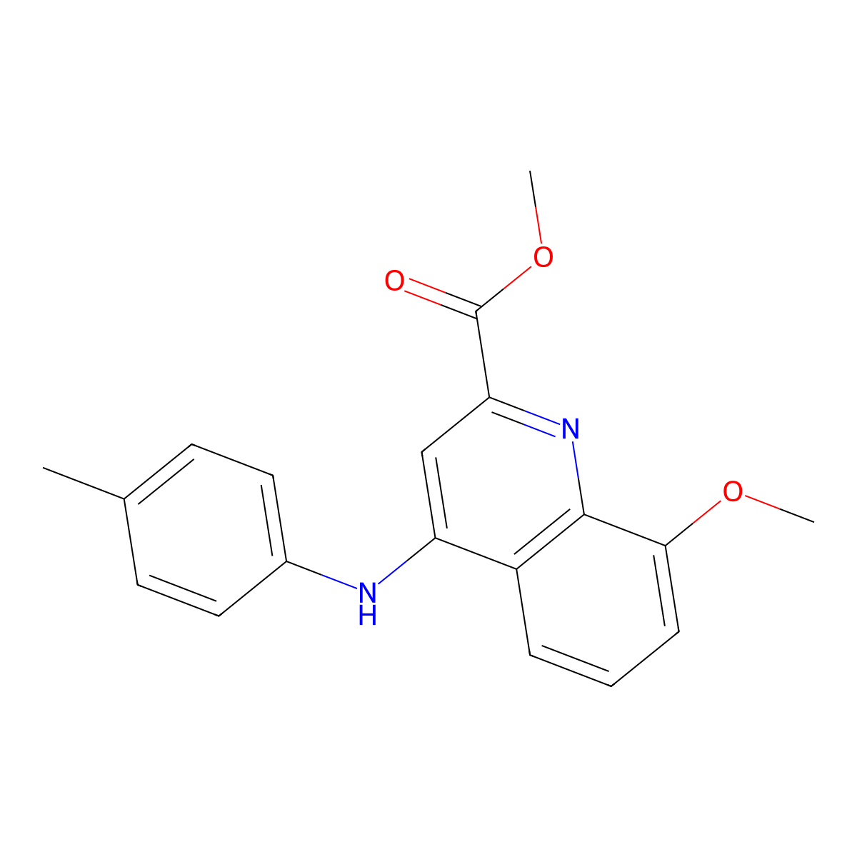 Methyl 8-methoxy-4-[(4-methylphenyl)amino]quinoline-2-carboxylate molecular structure, CAS 1207007-31-5