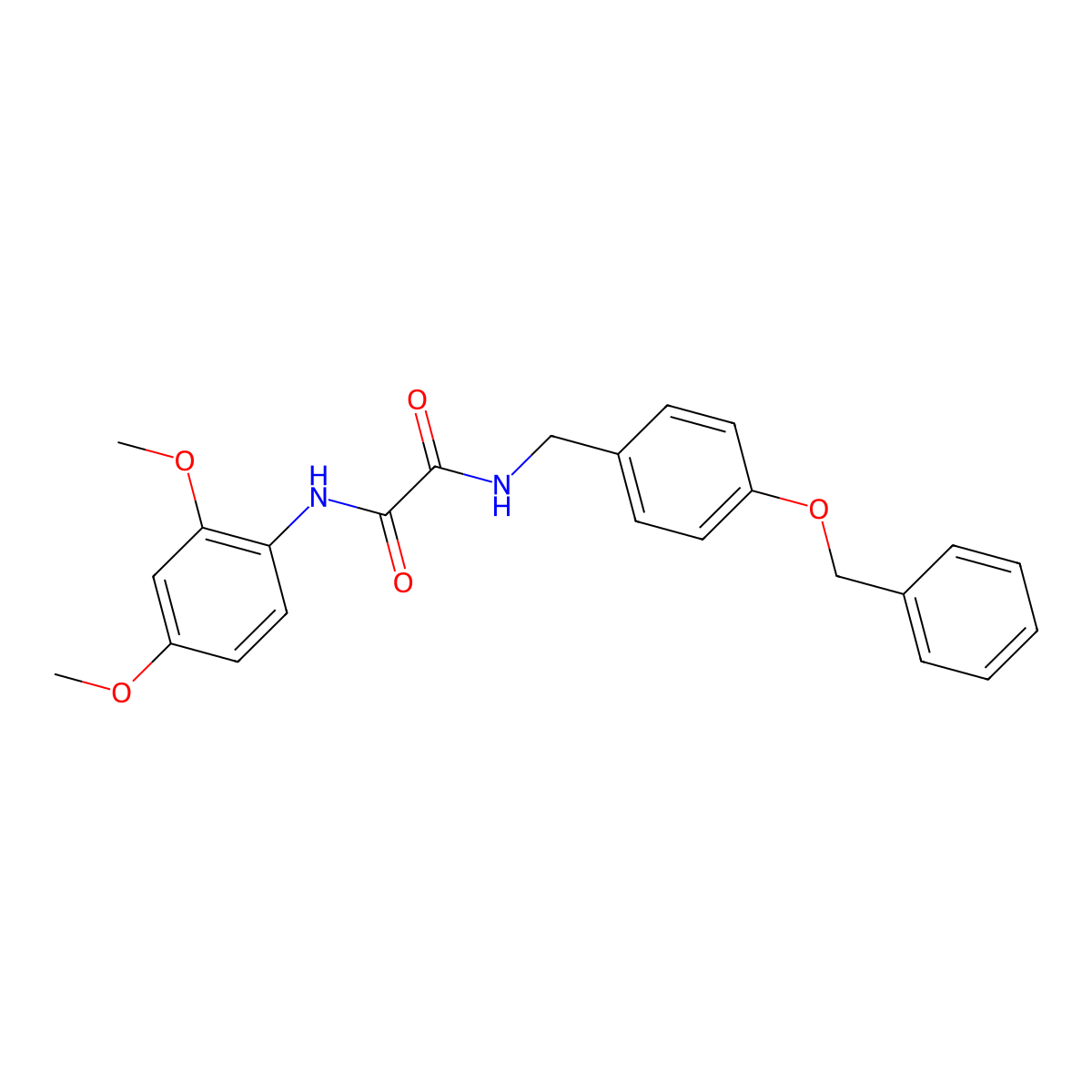 N1-(4-(benzyloxy)benzyl)-N2-(2,4-dimethoxyphenyl)oxalamide molecular structure, CAS 1207007-34-8