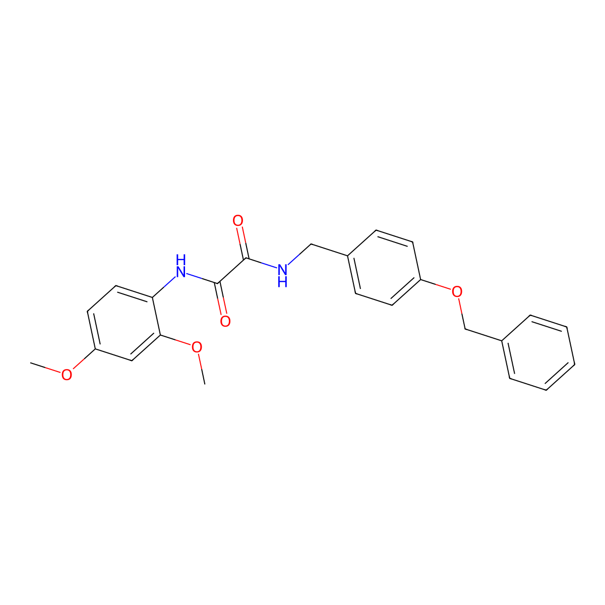 N1-(4-(benzyloxy)benzyl)-N2-(2,4-dimethoxyphenyl)oxalamide molecular structure, CAS 1207007-34-8