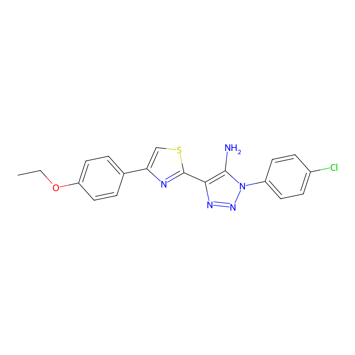 1-(4-chlorophenyl)-4-[4-(4-ethoxyphenyl)-1,3-thiazol-2-yl]-1H-1,2,3-triazol-5-amine molecular structure, CAS 1207007-42-8