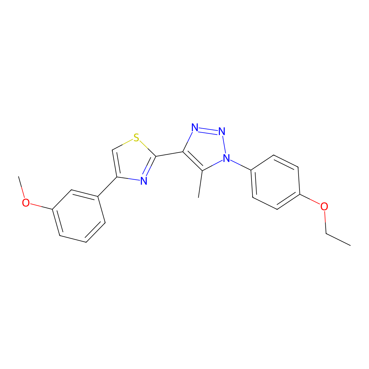 2-(1-(4-ethoxyphenyl)-5-methyl-1H-1,2,3-triazol-4-yl)-4-(3-methoxyphenyl)thiazole molecular structure, CAS 1207007-48-4