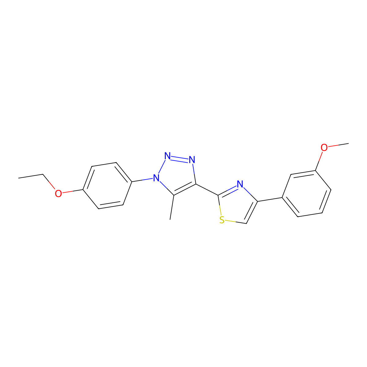 2-(1-(4-ethoxyphenyl)-5-methyl-1H-1,2,3-triazol-4-yl)-4-(3-methoxyphenyl)thiazole molecular structure, CAS 1207007-48-4