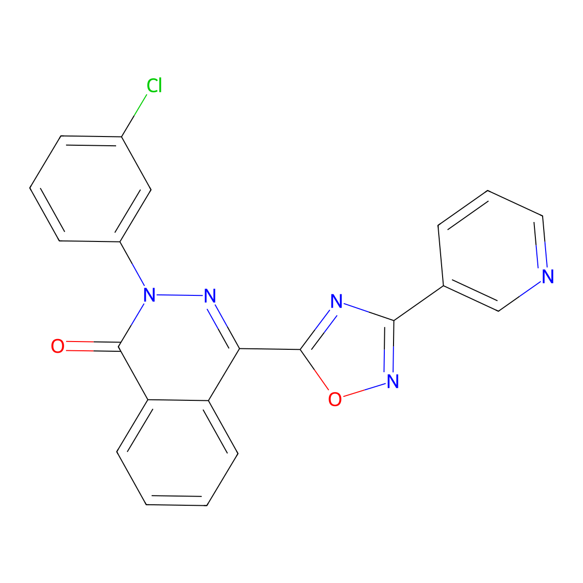 2-(3-chlorophenyl)-4-(3-pyridin-3-yl-1,2,4-oxadiazol-5-yl)phthalazin-1(2H)-one molecular structure, CAS 1207007-57-5